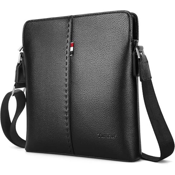 Mens Leather Shoulder Bag Crossbody Messenger Bag iPad Work School Travel Purse - Picture 7 of 7